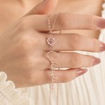 Personalised Birth Flower Birthstone Necklace with Name Dainty Jewellery Birthday Anniversary Mother's Day Gift for Grandma Mom Woman