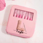 Personalised Crochet Initial 8 Pcs Crochet Hook Set with Name Scissors and Storage Box Birthday Anniversary Gift for Knitting Lovers Grandma