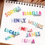 Personalized Rainbow Multicolor Waterproof Stickers with Name Back to School Birthday Gift for Students Kids