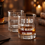 Personalized The Reasons You Drink 10 oz Whiskey Glass with Nickname Daily Use Father's Day Gift for Dad