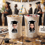 Personalized Graduation Cap Cartoon Character Photo Stickers with Name Gift Decor Graduation Party Favors for Graduates