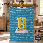 Personlig langhalet leopard Marsupilami mykt kaste teppe med navn og initial bursdagsgave til jente guttevenn | Callie × Marsupilami®