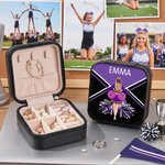 Personalizada Cheerleading Cartoon Personaje PU Cuero Joyero Día del Juego Equipo de Regalo para Entrenador Cheerleader
