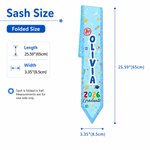 Personalized Cartoon Character Multicolor Kid Graduation Sash with Name and Year Graduation  Party Gift for Kindergarten Preschool Kids