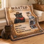 Personalized Arrest Warrant Denim Style Pet Photo Soft Tassel Blanket with Name and Year Daily Use Birthday Gift for Pet Lovers