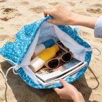 Personalizzato colorato personaggio dei cartoni animati stelle coulisse borsa con nome attività all'aperto spiaggia festa di compleanno regalo per le ragazze donne Besties