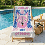 Personalisierte bunte florale Tier überdimensioniert schnell trocken magnetische Strandtuch mit Namen Sommer Urlaub Strand Party Geburtstag Geschenk für Familie Freunde