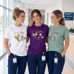 Personalized Stethoscope Birth Flower Adult T-shirt Sweatshirt Hoodie with Name and Title Nurses' Day Birthday Gift for Nurse Doctor