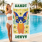 Personalisierte bunte florale Tier überdimensioniert schnell trocken magnetische Strandtuch mit Namen Sommer Urlaub Strand Party Geburtstag Geschenk für Familie Freunde