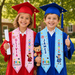 Personalized Cartoon Character Multicolor Kid Graduation Sash with Name and Year Graduation  Party Gift for Kindergarten Preschool Kids