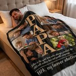 Personlig 6 bilder Mykt pledd med tittel og tekster Hjemmedekorasjon Farsdag Bursdagsgave til pappa Bestefar Familie