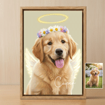 Personalized Angel Halo Wings Pet Photo Canvas Prints with Name Home Decor Ship from USA Sympathy Memorial Gift for Pet Owners