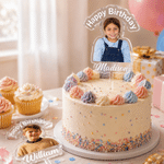 Personalised Happy Birthday Photo Acrylic Cake Topper with Name Birthday Party Gift for Friend Family