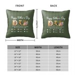 Personalized Dad Daddy Family Photos Soft Throw Pillow Cover with 1-6 Names and Text Daily Use Father's Day Gift for Dad Grandpa