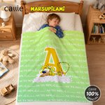 Personlig langhalet leopard Marsupilami mykt kaste teppe med navn og initial bursdagsgave til jente guttevenn | Callie × Marsupilami®