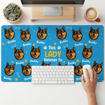 Personalized Multicolor Cartoon Dogs Non-Slip Desk Mat Mouse Pad with Dog Name Daily Use Birthday Gift for Dog Owner