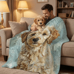 Personalized Oil Painting Style Pet Photo Soft Throw Blanket with Name Home Decor Birthday Pet Memorial Gift for Pet Lovers