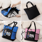 Personalized Cartoon Character Profession Tote Bag with Mesh Pockets and Name Nurses Day Gift for Medical Staff Nurse