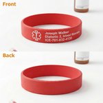 Personalizada Multicolor Impermeable de silicona de emergencia médica de alerta pulsera de identificación con el texto grabado de regalo para la diabetes alergia epilepsia autismo
