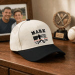 Personalized American Flag Soccer Golf Basketball Dad 100% Cotton Baseball Cap with Name Father's Day Game Day Birthday Gift for Dad Sports Lover