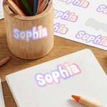 Personalised Multicolour Glitter Effect Name Waterproof Sticker School Supplies Back to School Birthday Gift for Kids