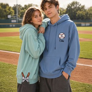 Personalized Embroidered Baseball Side Bow T-shirt Sweatshirt Hoodie with Name and Number Game Day Gift for Mom Baseball Player