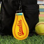 Personalised Baseball Softball PU Leather Charm Keychain with Name Daily Training Use Birthday Sports Gift for Baseball Softball Lover Kid
