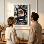 Personalized Music Player Design 10 Photos Large Canvas Prints with Text and Name Home Decor Ship from USA Anniversary Wedding Party Gift for Couple