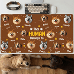 Personalized Multicolor Cartoon Dogs Non-Slip Desk Mat Mouse Pad with Dog Name Daily Use Birthday Gift for Dog Owner