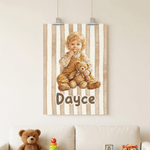 Personalized Baby First Word Mispronunciation Canvas Poster Frameless Framed Painting with Photo and Text Birthday Gift for Toddlers New Parents