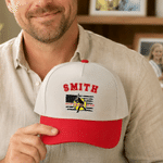 Personalized American Flag Soccer Golf Basketball Dad 100% Cotton Baseball Cap with Name Father's Day Game Day Birthday Gift for Dad Sports Lover