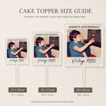 Topper per torta personalizzato in acrilico con foto d'epoca e testo Decorazione per torta Regalo di compleanno per amici e famiglia