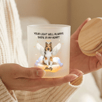Personalised Your Light Will Always Shine Photo Candle Jar with LED Candle and Wood Lid Memorial Sympathy Pet Loss Gift for Pet Owners