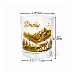 Personalised Wolf Daddy 10 oz Old Fashioned Whiskey Glass with Name Father's Day Gift for Father Grandfather