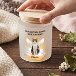 Personalised Your Light Will Always Shine Photo Candle Jar with LED Candle and Wood Lid Memorial Sympathy Pet Loss Gift for Pet Owners