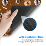 Personalized Multicolor Cartoon Dogs Non-Slip Desk Mat Mouse Pad with Dog Name Daily Use Birthday Gift for Dog Owner