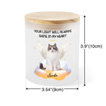 Personalised Your Light Will Always Shine Photo Candle Jar with LED Candle and Wood Lid Memorial Sympathy Pet Loss Gift for Pet Owners