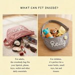 Personalised Multicolor Flower Lollipop Matching Parent-Child Crossbody Bag Set with Name Daily Use Shopping Birthday Gift for Kid Family