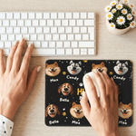 Personalized Multicolor Cartoon Dogs Non-Slip Desk Mat Mouse Pad with Dog Name Daily Use Birthday Gift for Dog Owner