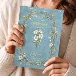 Personalised Birth Flower Pregnancy Journal Notebook with Name Baby Shower Pregnancy Gift for Pregnant Women Mom to Be