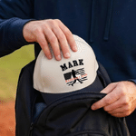 Personalized American Flag Soccer Golf Basketball Dad 100% Cotton Baseball Cap with Name Father's Day Game Day Birthday Gift for Dad Sports Lover