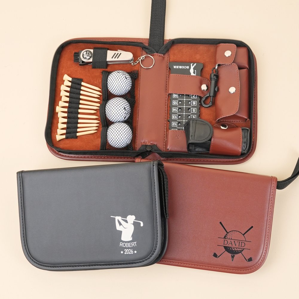 Personalized Golf Theme Monogram Design Golf Organizer Pouch and Golf Tools Set with Name Father's Day Birthday Game Day Gift for Golf Lover 3