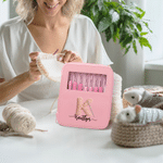 Personalised Crochet Initial 8 Pcs Crochet Hook Set with Name Scissors and Storage Box Birthday Anniversary Gift for Knitting Lovers Grandma