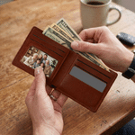 Personalized Retro Camouflage PU Leather Wallet with Name and Text Daily Use Father's Day Birthday Anniversary Gift for Man Father
