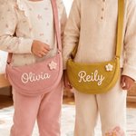 Personalised Multicolor Flower Lollipop Matching Parent-Child Crossbody Bag Set with Name Daily Use Shopping Birthday Gift for Kid Family