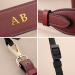 Personalized Elegant Monogram Adjustable PU Leather Camera Strap with Name Father's Day Birthday Gift for Dad Photographer
