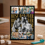 Casse-tête personnalisé Multicolore Best Dad Ever 2-6 Photos Building Block Puzzles with Text Home Decor Father's Day Birthday Gift for Dad Grandfather
