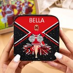 Personalizada Cheerleading Cartoon Personaje PU Cuero Joyero Día del Juego Equipo de Regalo para Entrenador Cheerleader