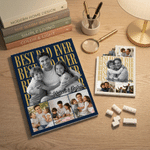 Casse-tête personnalisé Multicolore Best Dad Ever 2-6 Photos Building Block Puzzles with Text Home Decor Father's Day Birthday Gift for Dad Grandfather