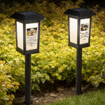 Personalized Photo Pet Paw Print Solar Garden Light with Name and Text Garden Decor Memorial Sympathy Gift for Family Pet Owners